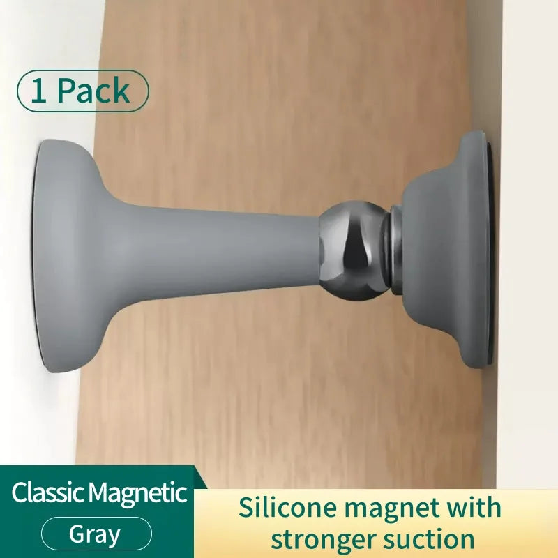 No-Drill Silicone Door Stopper with Wall Protection