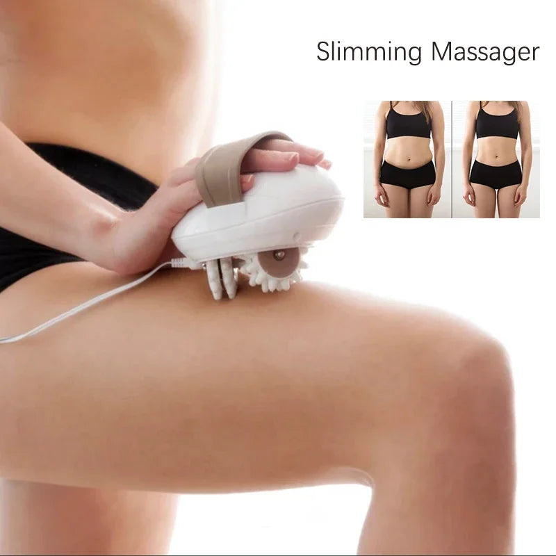 3D Electric Roller Body Massager - White EU Plug