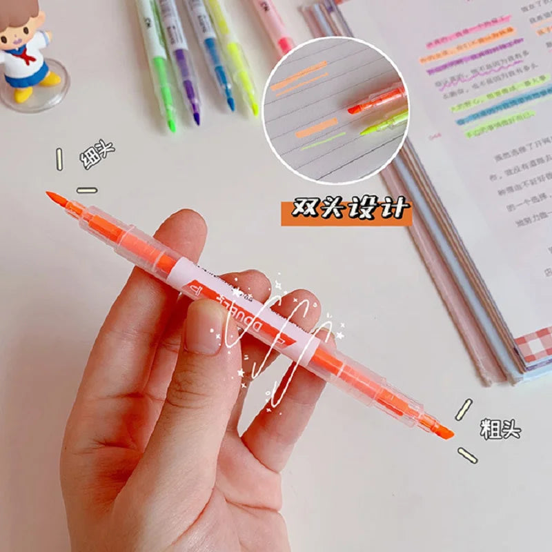 Double-Head Pastel Highlighter Marker Set - 6 Colors