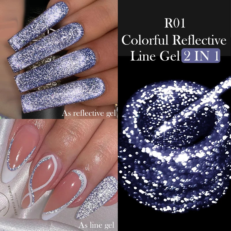 LILYCUTE Reflective Glitter Liner Nail Gel - 5ml