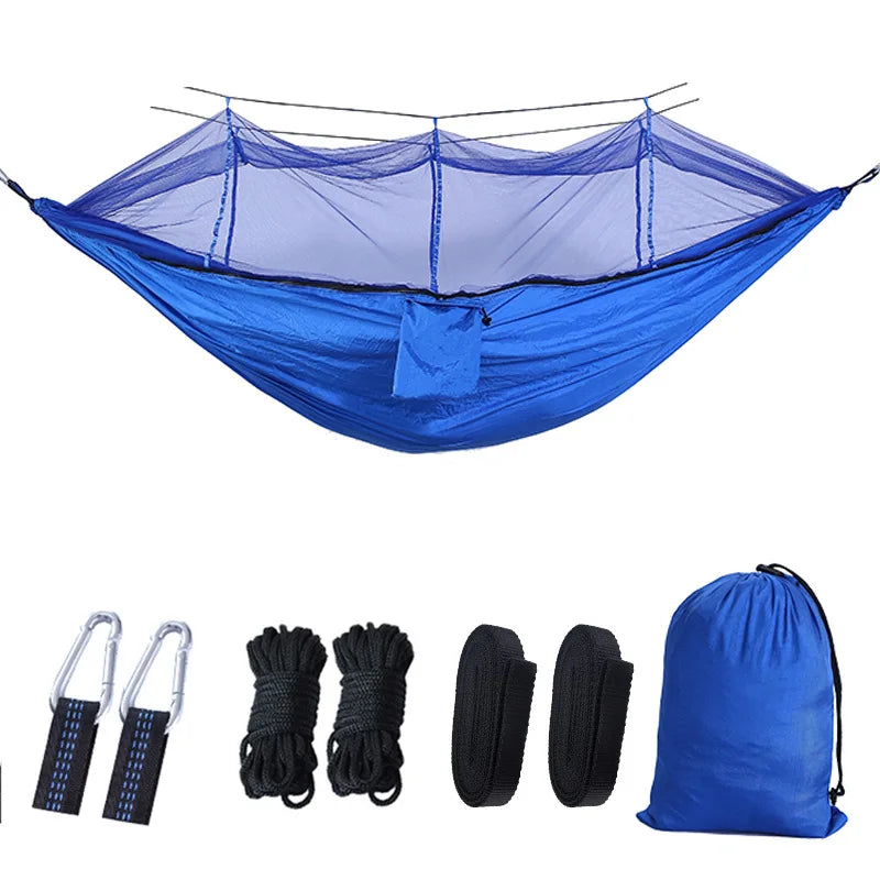 Portable Camping Hammock with Mosquito Net - 210T Nylon Swing Bed