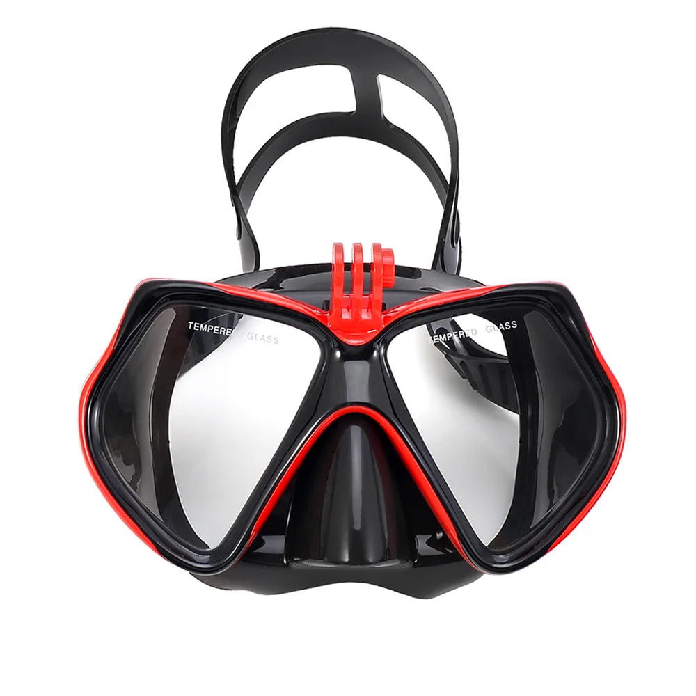 Diving Mask with Snorkel Tube - Tempered Glass Camera-Compatible Swim Gear
