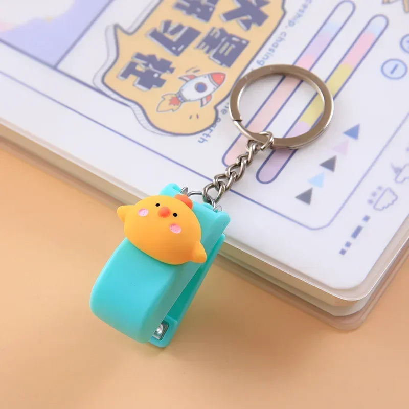 Mini Cartoon Stapler Keychain - Cute Animal Desk Accessory