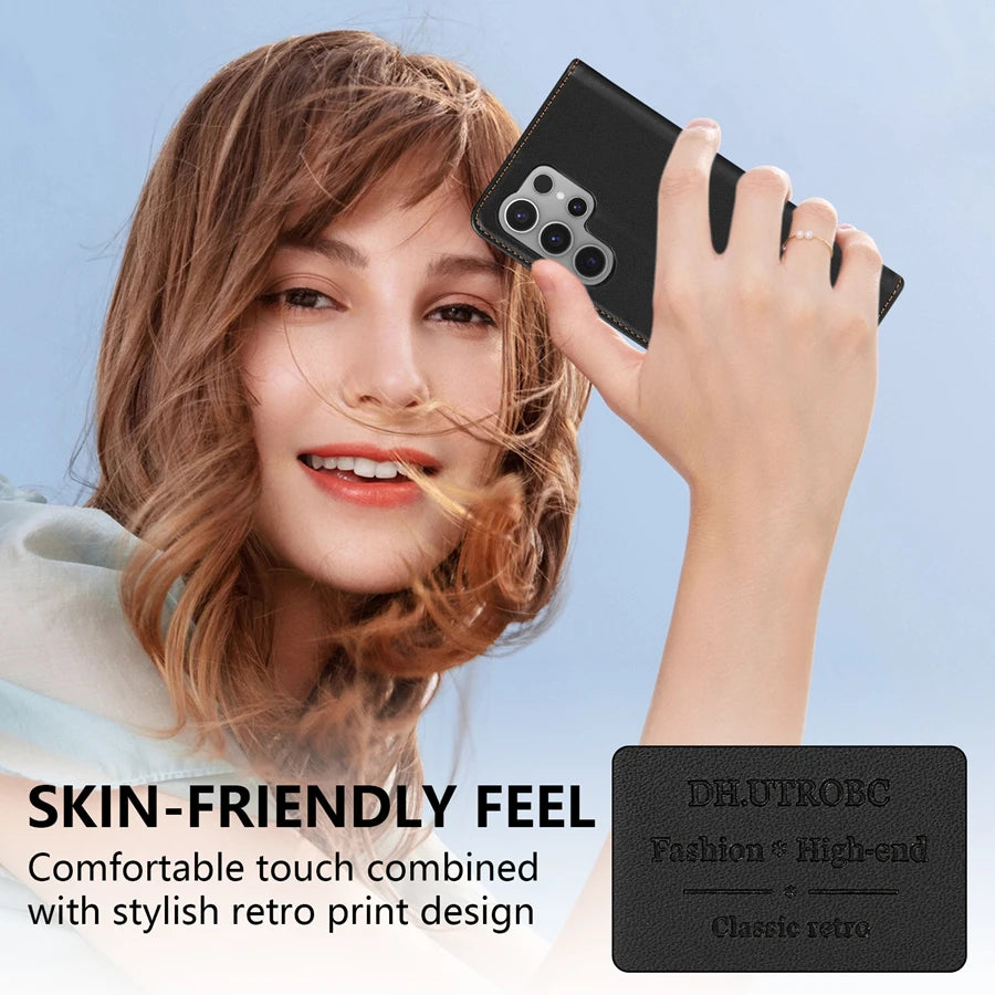 Magnetic Flip Wallet Case for Samsung Galaxy Models
