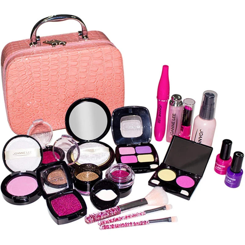 Kids Fake Makeup Kit with Cosmetic Bag - Pretend Play Set