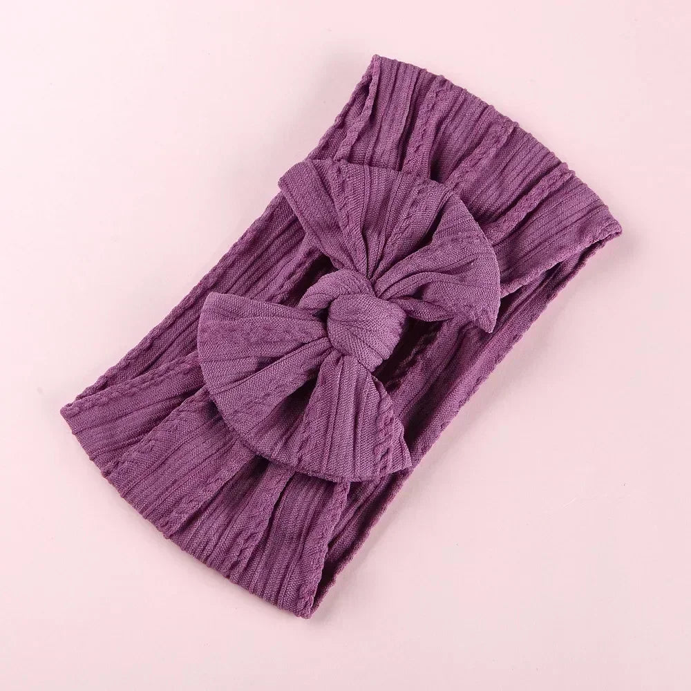 Elastic Baby Bow Headband - Soft Jacquard Newborn Hair Accessory