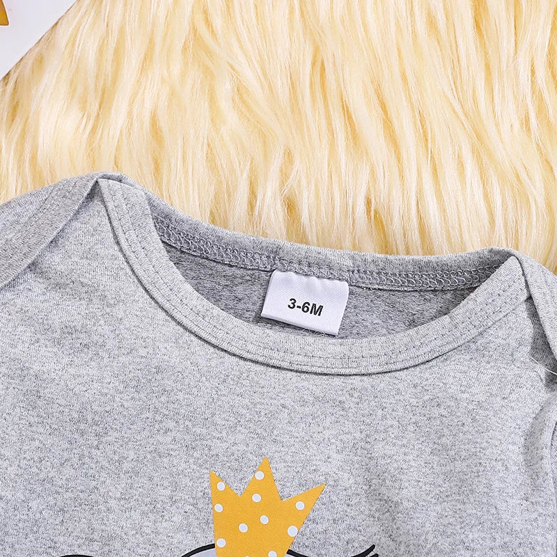 Infant Long Sleeve Romper Set - Romper, Pants and Hat Outfit