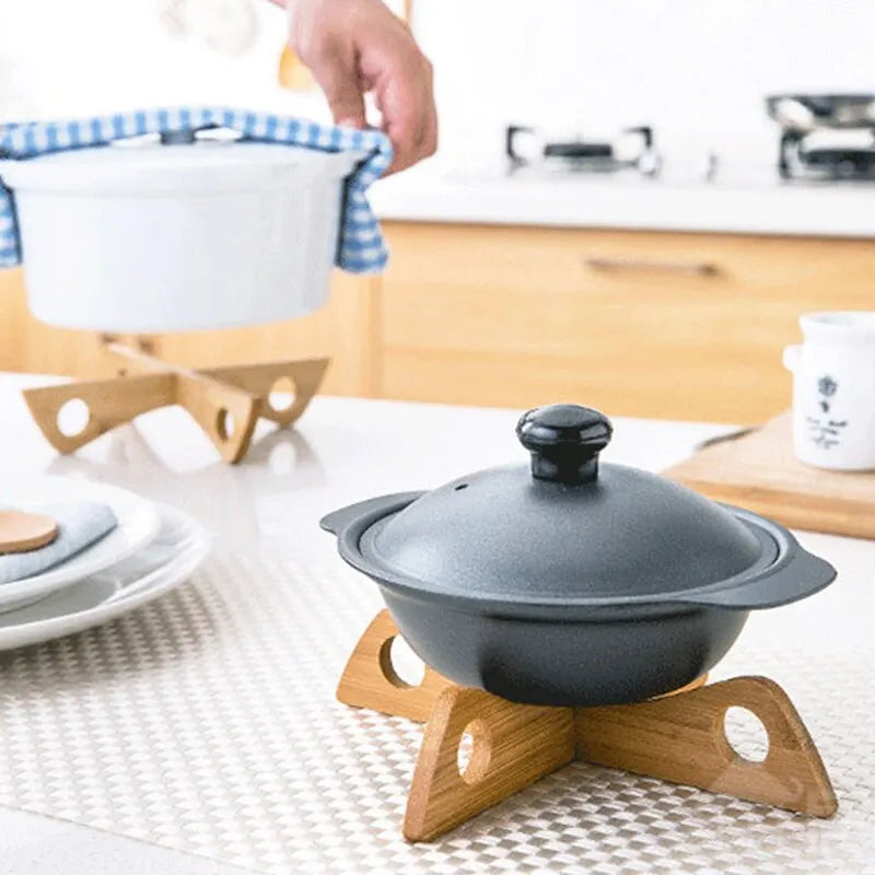 Wooden Cross Tray Holder and Heat-Resistant Table Mat