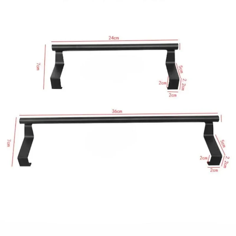Over-Cabinet Stainless Steel Towel Rack - Punch-Free Design