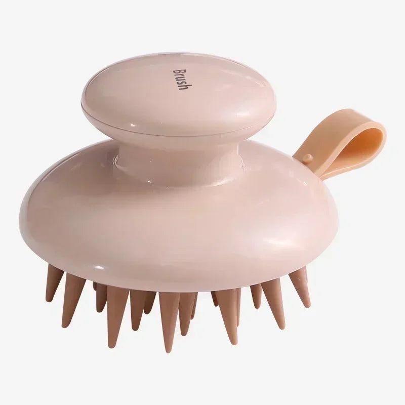 Silicone Shampoo Scalp Massage Brush - Pink Flower