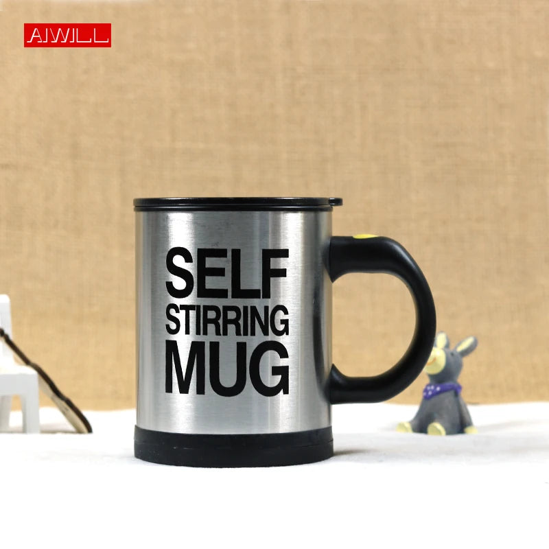 Self-Stirring Stainless Steel Coffee Mug - 301-401ml