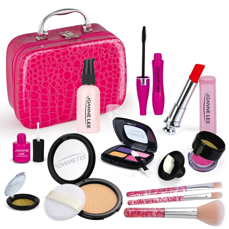 Kids Fake Makeup Kit with Cosmetic Bag - Pretend Play Set