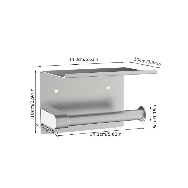 Stainless Steel No-Drill Bathroom Paper Holder