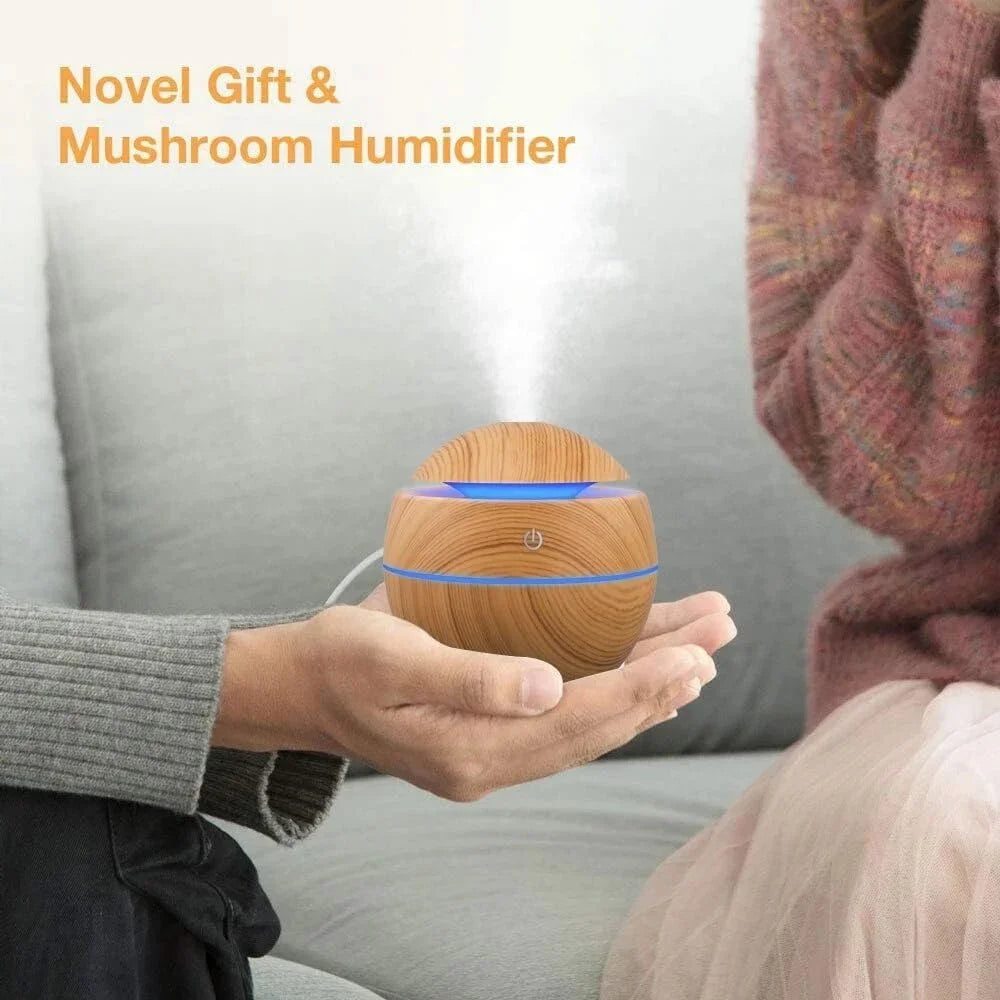 Mini Woodgrain USB Humidifier and Essential Oil Diffuser