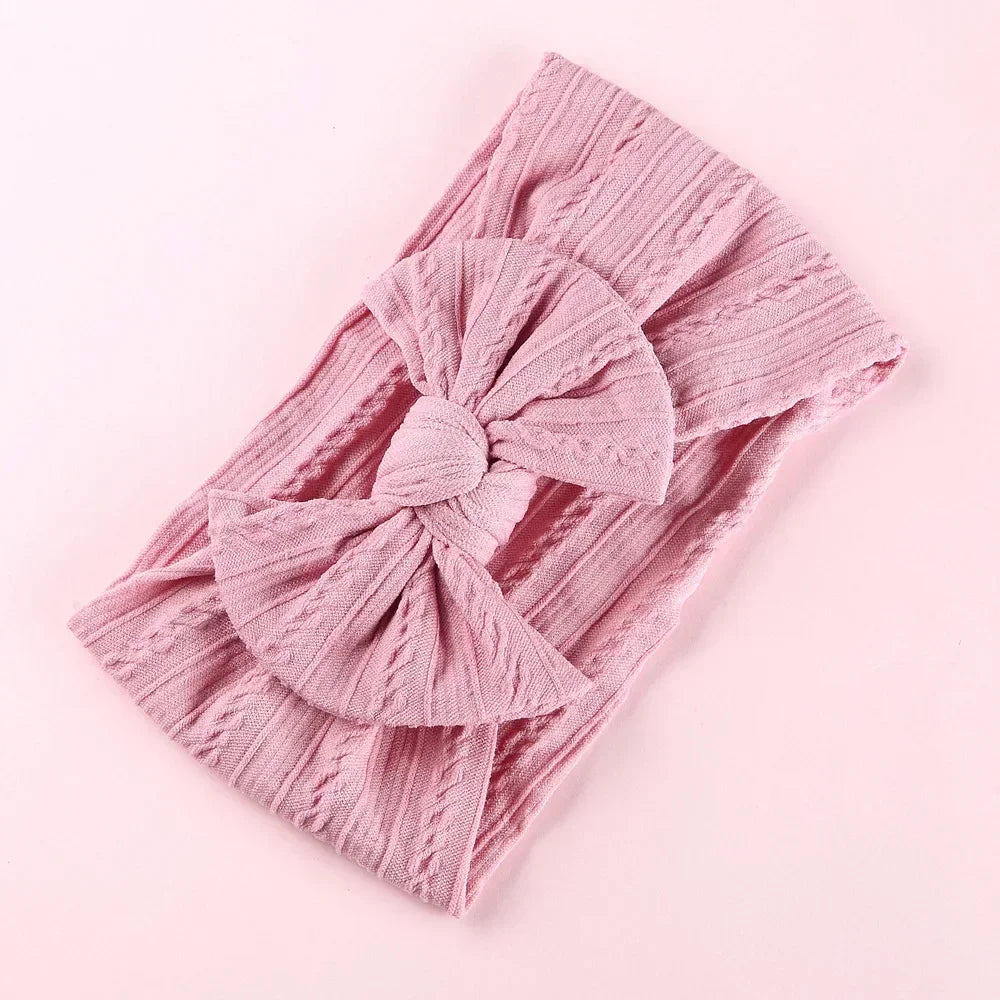 Elastic Baby Bow Headband - Soft Jacquard Newborn Hair Accessory