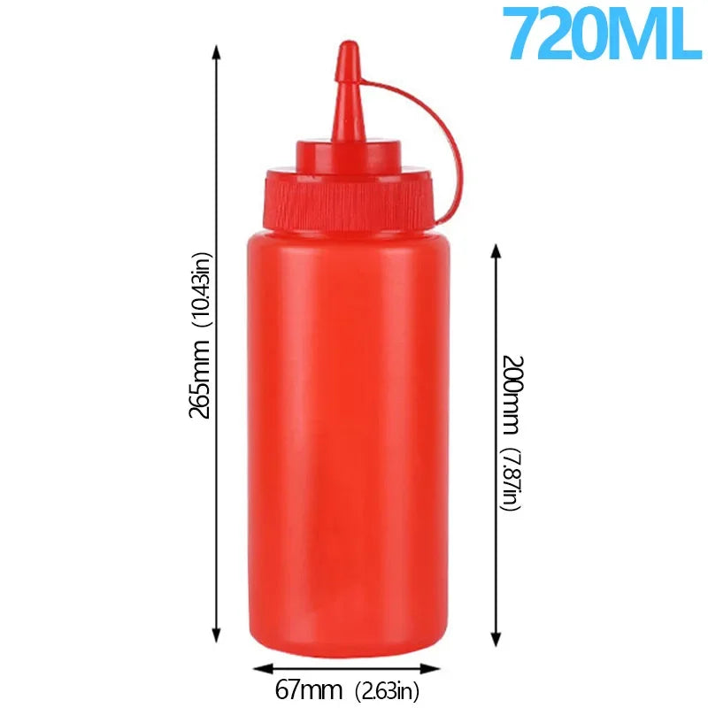 Large Squeeze Condiment Bottle with Nozzle for Sauces