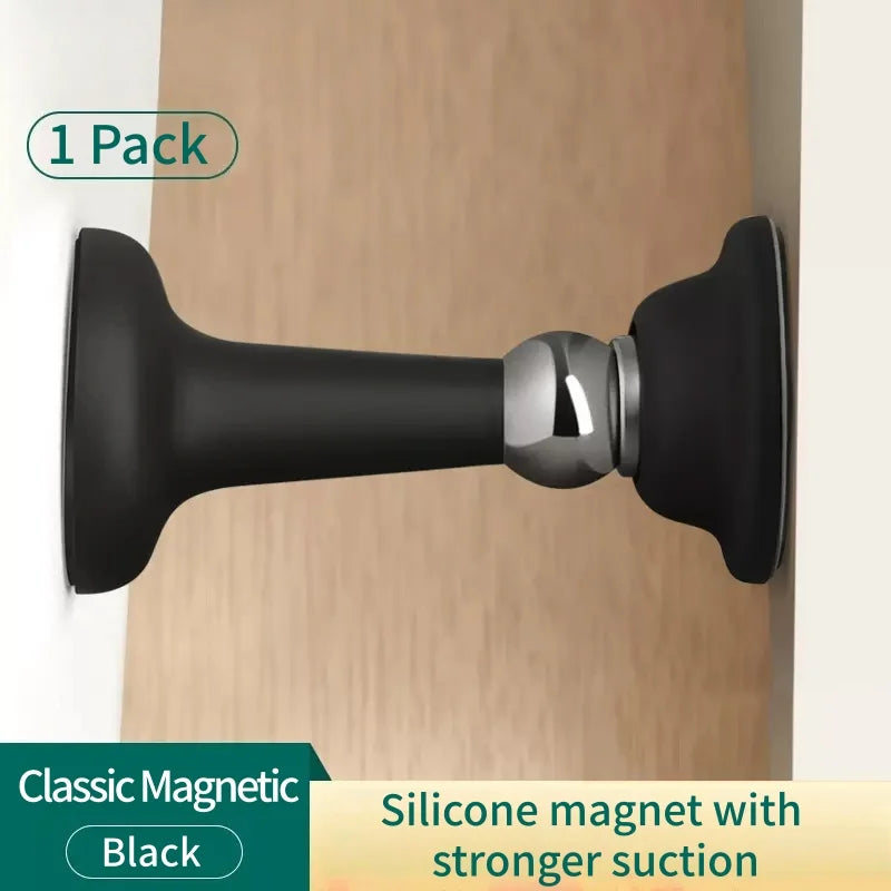 No-Drill Silicone Door Stopper with Wall Protection