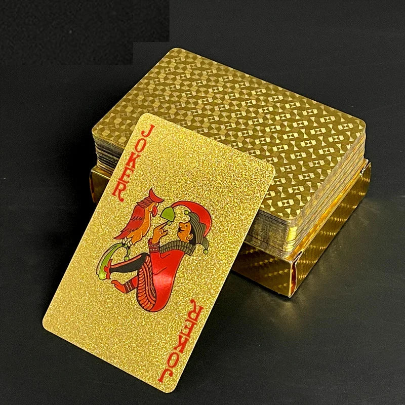 24K Gold Foil Playing Cards - Waterproof Plastic Poker Deck