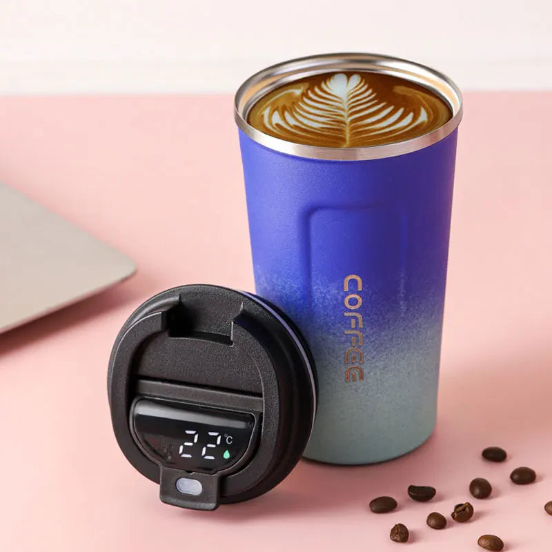 Smart Stainless Steel Travel Tumbler - Temperature Display Thermos Cup