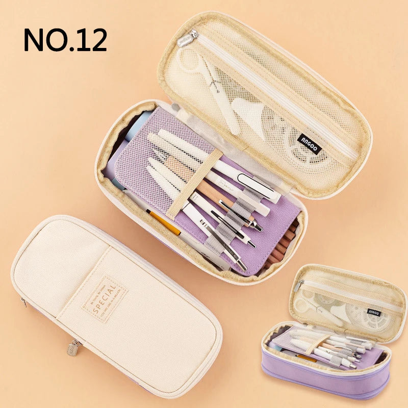 Large Double-Layer Fabric Pencil Case - CPC Safe Material