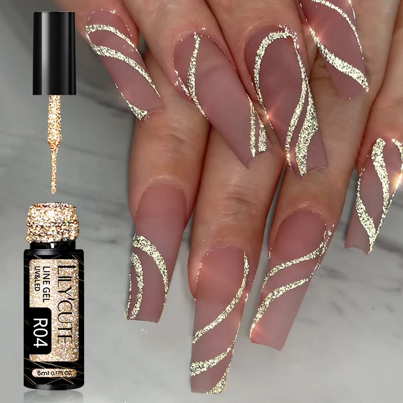 LILYCUTE Reflective Glitter Liner Nail Gel - 5ml