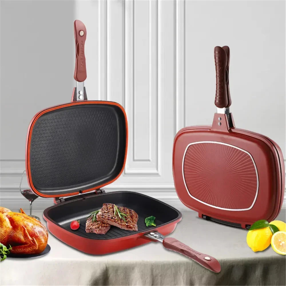 Double-Sided Nonstick Grill Frying Pan - 28cm or 32cm