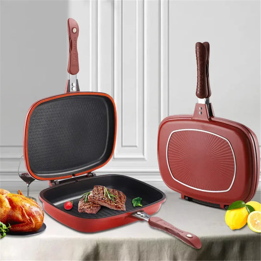 Double-Sided Nonstick Grill Frying Pan - 28cm or 32cm