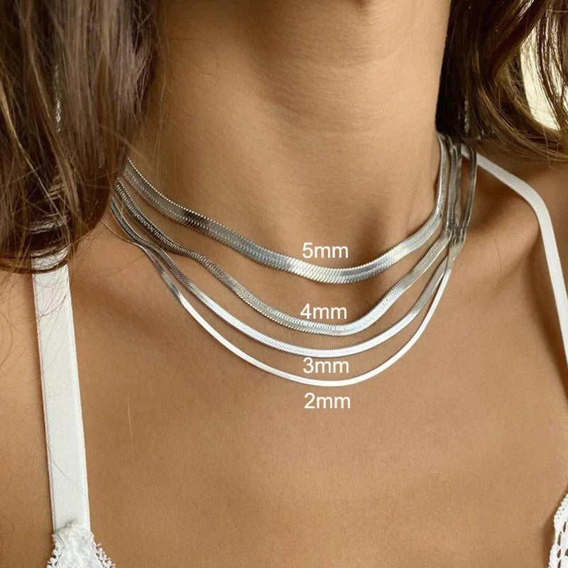 316L Stainless Steel Gold Snake Chain Necklace