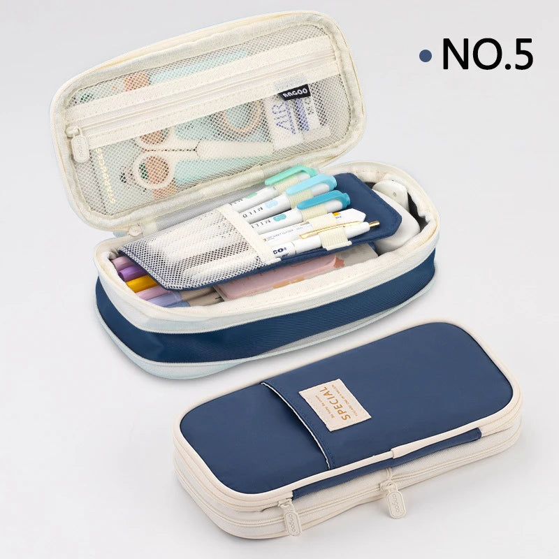 Large Double-Layer Fabric Pencil Case - CPC Safe Material
