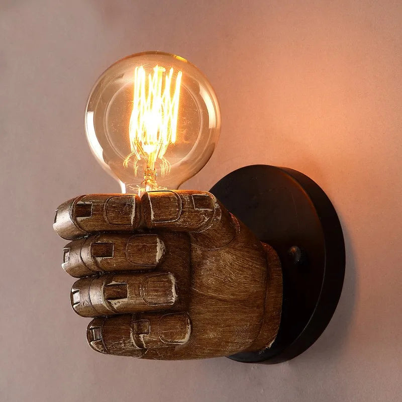 Nordic Retro Resin Wall Lamp - Fist Sconce Indoor Decor Light