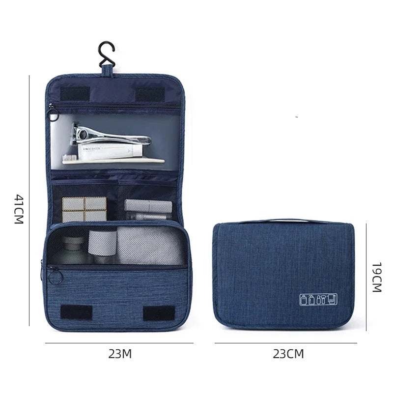Oxford Fabric Travel Toiletry Bag - Waterproof Hanging Wash Pouch