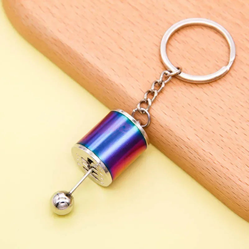 Gear Head Car Keychain with Speedbox Pendant Design