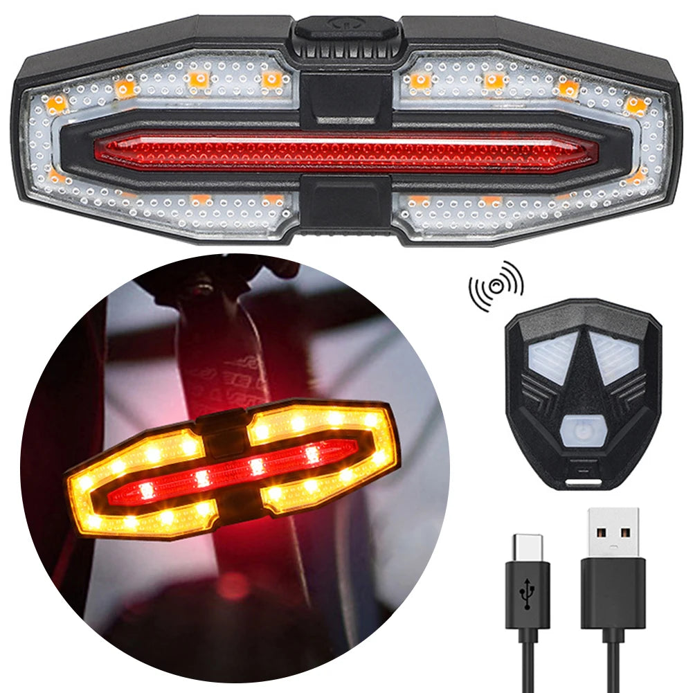 Rechargeable Bike Tail Light with Turn Signals and Remote