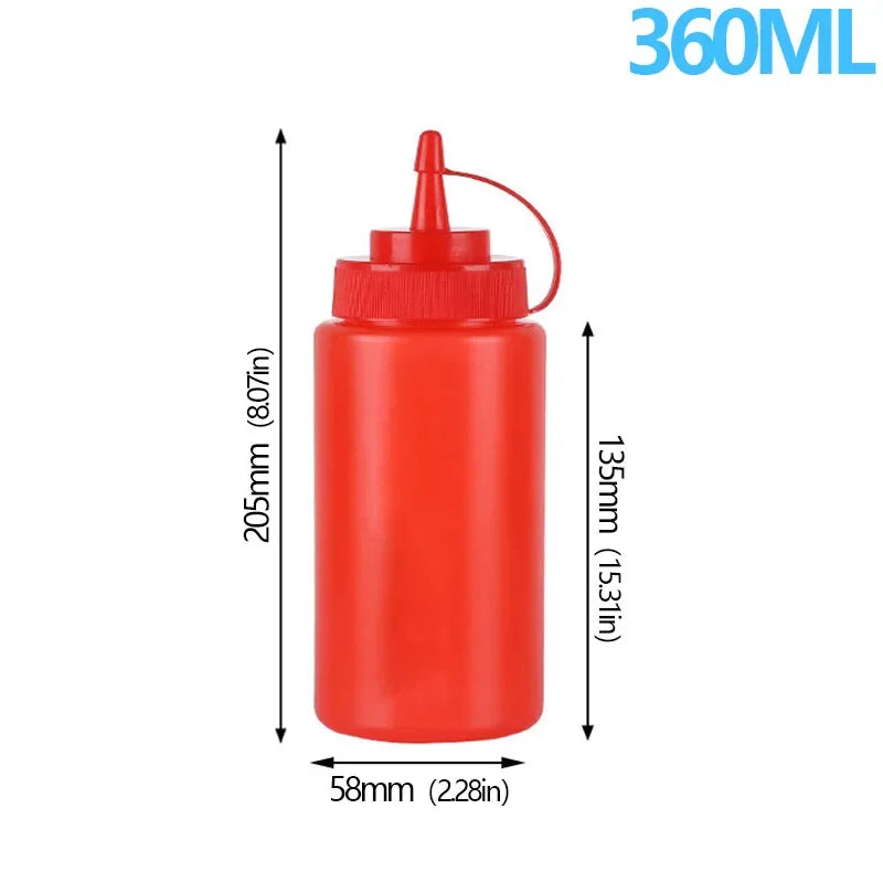 Large Squeeze Condiment Bottle with Nozzle for Sauces