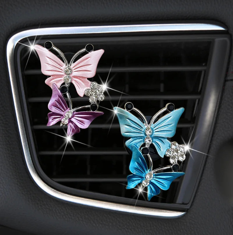 Butterfly Car Air Vent Freshener - Solid Perfume Clip