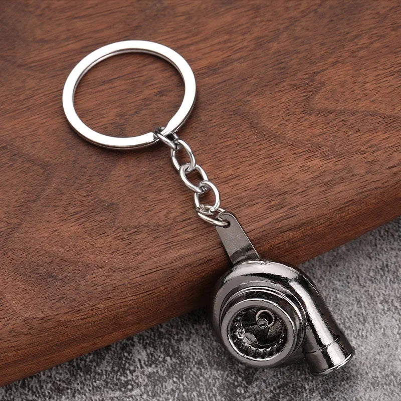 Gear Head Car Keychain with Speedbox Pendant Design