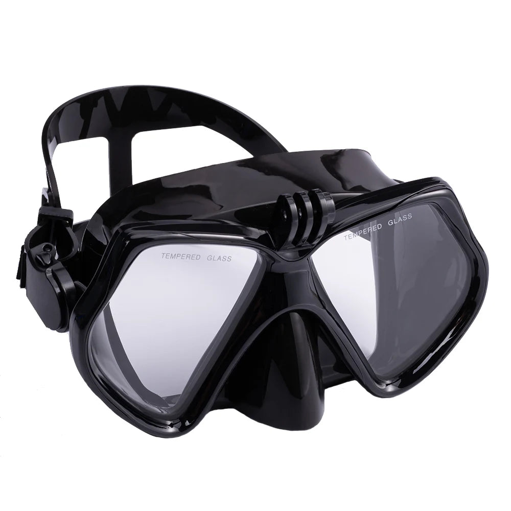 Diving Mask with Snorkel Tube - Tempered Glass Camera-Compatible Swim Gear