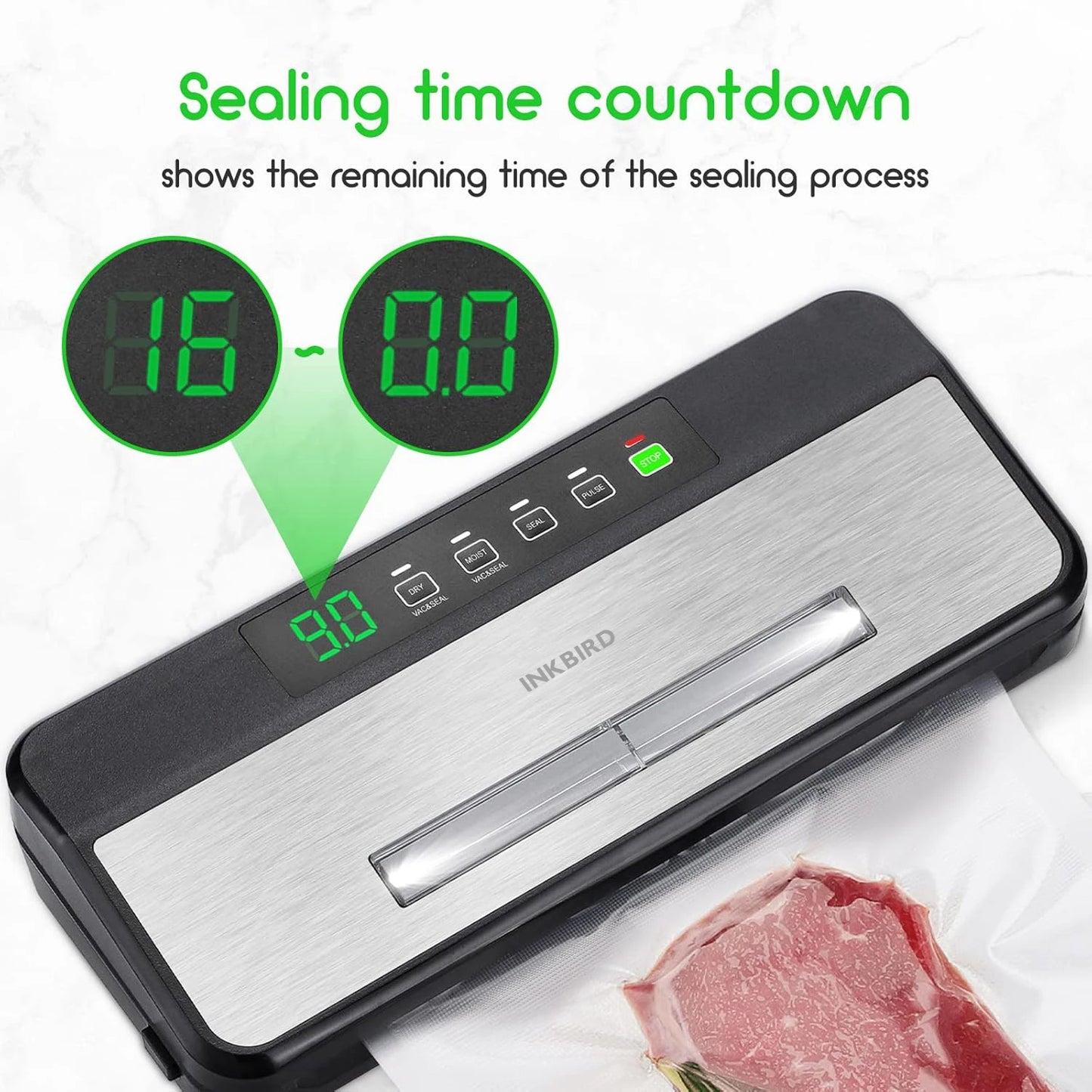 INKBIRD Electric Vacuum Sealer with Starter Kit - 80KPA