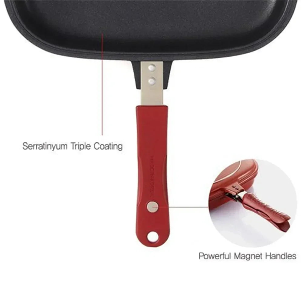 Double-Sided Nonstick Grill Frying Pan - 28cm or 32cm