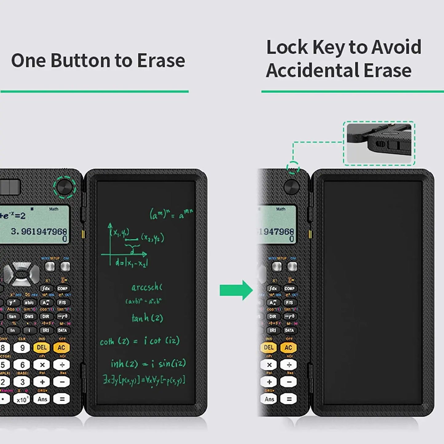 Solar Scientific Calculator - 417-Function LCD Notepad Calculator