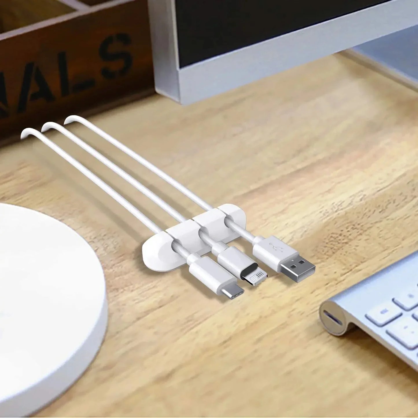 NNBILI Silicone Cable Organizer - Desktop Wire Winder Clip Set
