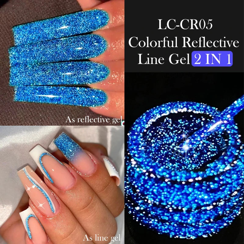 LILYCUTE Reflective Glitter Liner Nail Gel - 5ml