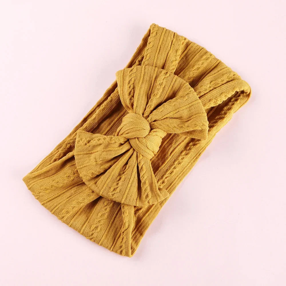 Elastic Baby Bow Headband - Soft Jacquard Newborn Hair Accessory