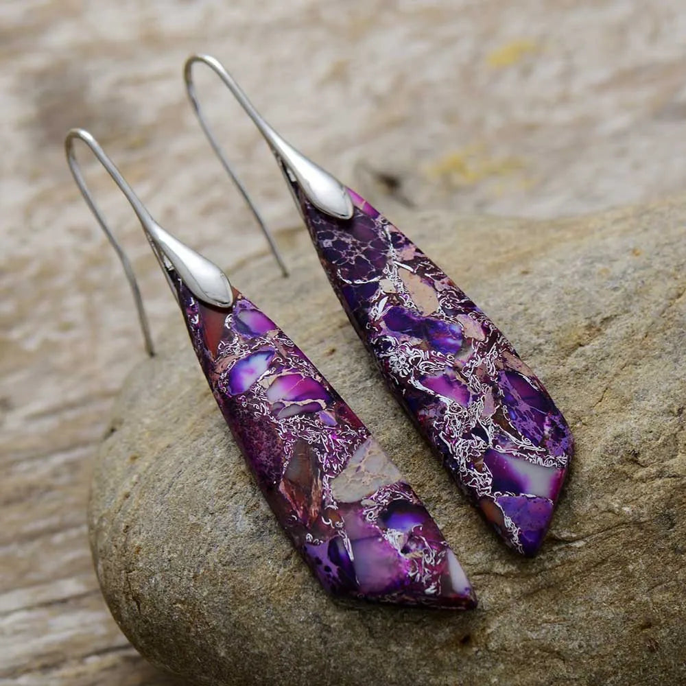 Bohemian Natural Stone Geometric Drop Earrings