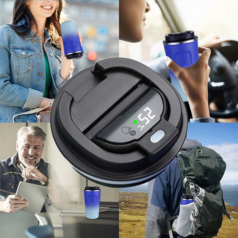 Smart Stainless Steel Travel Tumbler - Temperature Display Thermos Cup