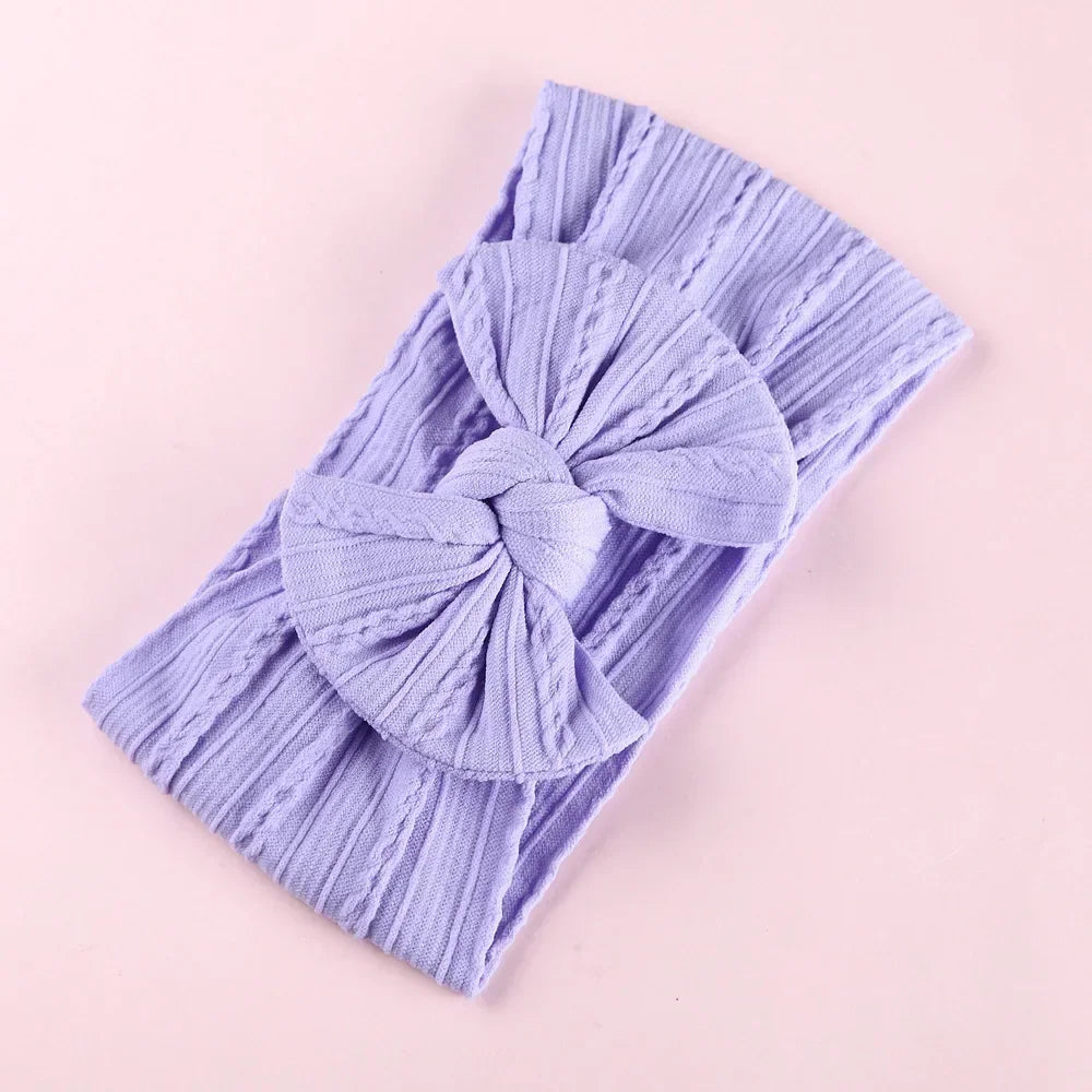 Elastic Baby Bow Headband - Soft Jacquard Newborn Hair Accessory