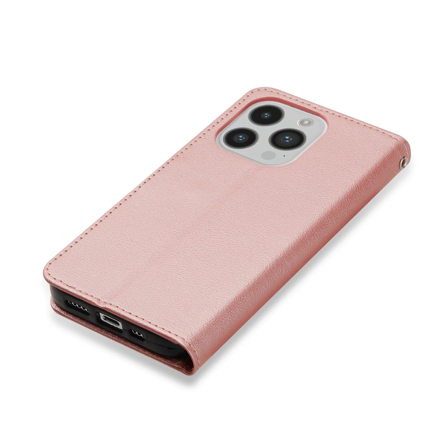 Flip Wallet Leather Case with Card Slots for iPhone Models