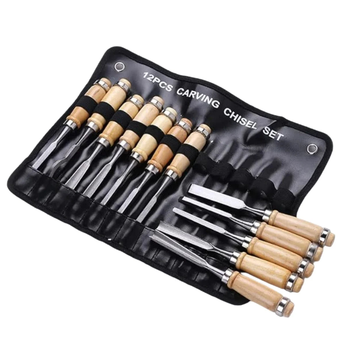 12-Piece Wood Carving Chisel Set with Pouch