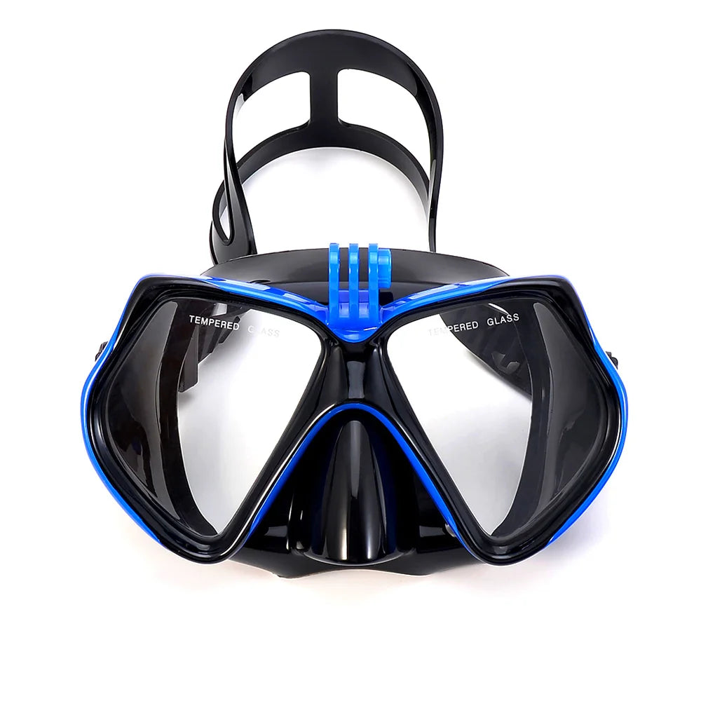 Diving Mask with Snorkel Tube - Tempered Glass Camera-Compatible Swim Gear