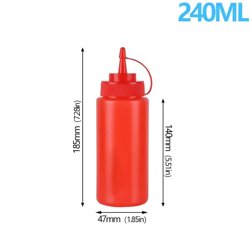 Large Squeeze Condiment Bottle with Nozzle for Sauces